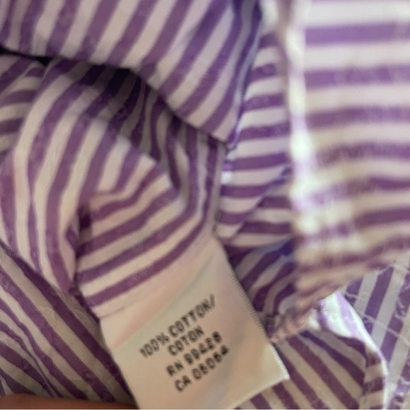 Bugatchi Uomo Mens Short Sleeve Striped Button Front Cotton Shirt Size L - Picture 5 of 7